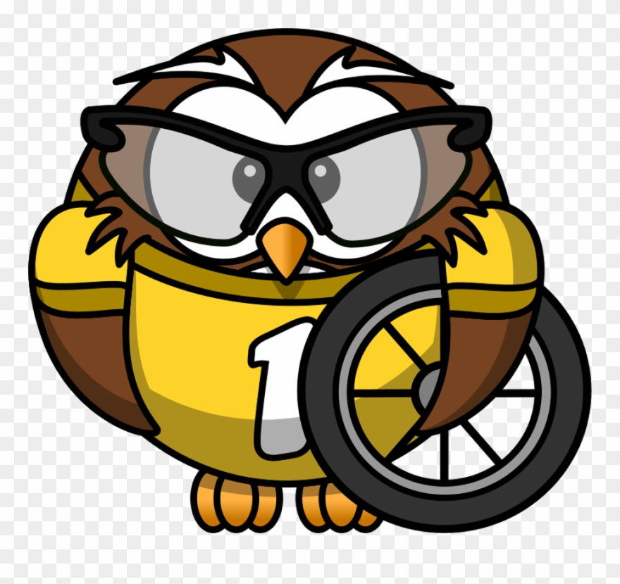 Wheel Clip Art Download - Biker Owl Shower Curtain - Png Download