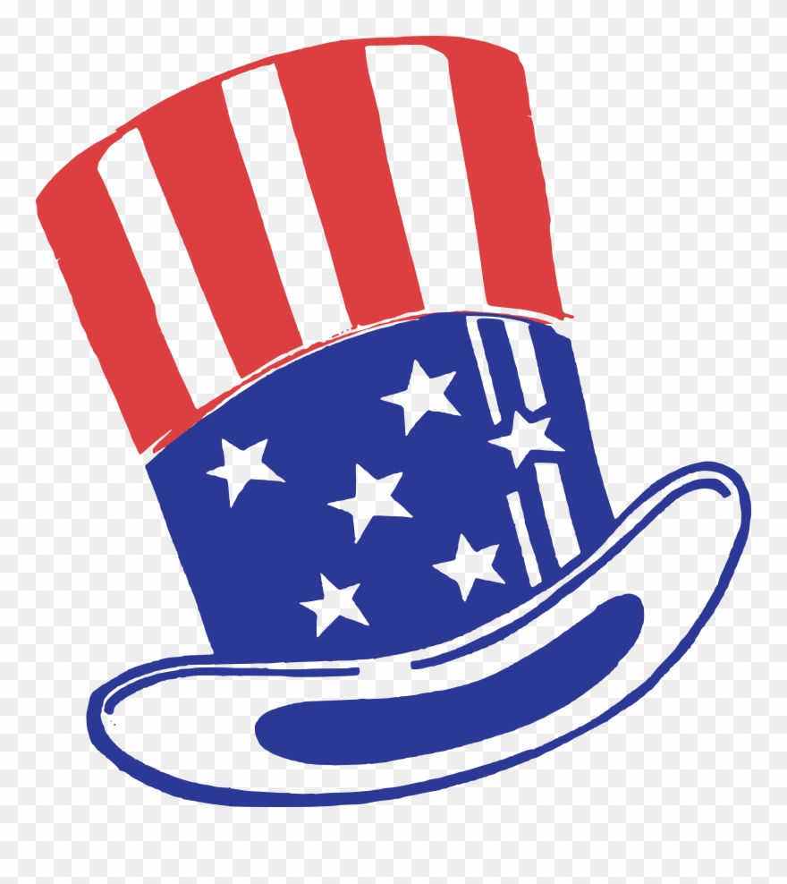 Free Clipart Of An American Top Hat - Clip Art Uncle Sam Hat - Png Download