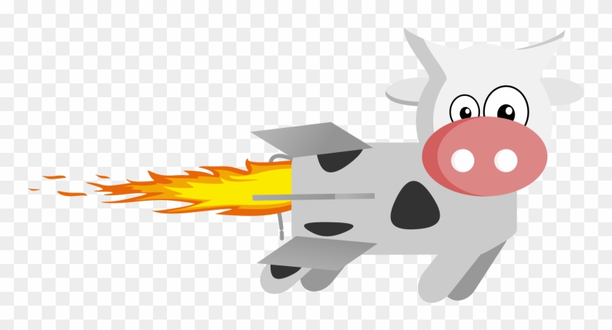 Clipart - Rocket Cow - Png Download