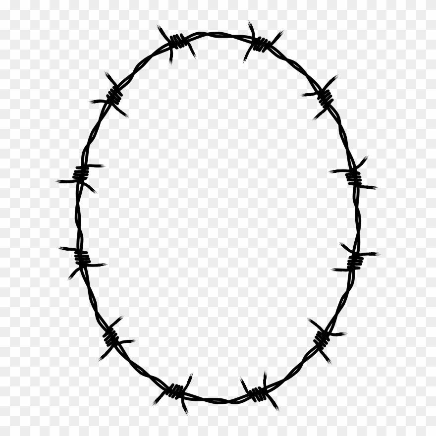 Borders And Frames Barbed Wire Drawing Fence - Barbwire Smiley Face Clipart