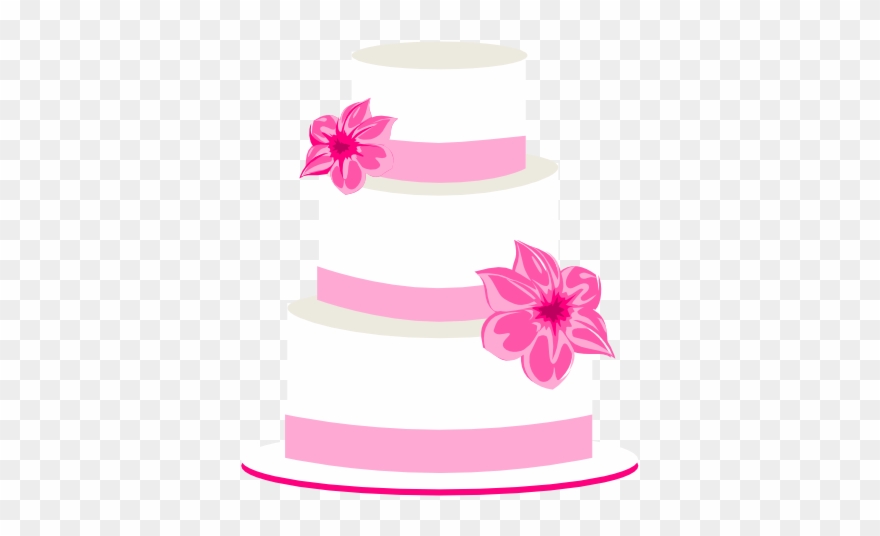 Pink Wedding Cake Clip Art - 3 Tiered Cake Clip Art - Png Download