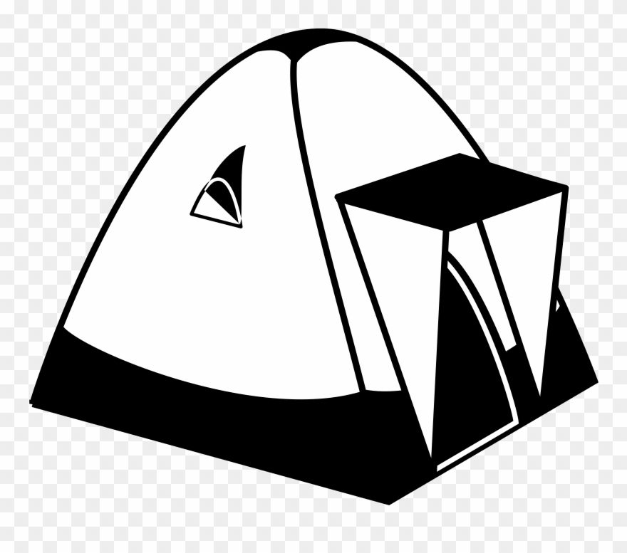 Tent Girls Camp Clipart - Tents Black And White - Png Download