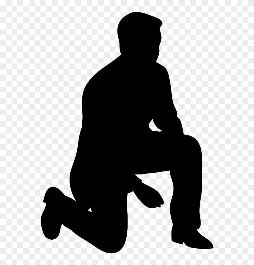 Silhouettes Of People - Person Kneeling Silhouette Png Clipart
