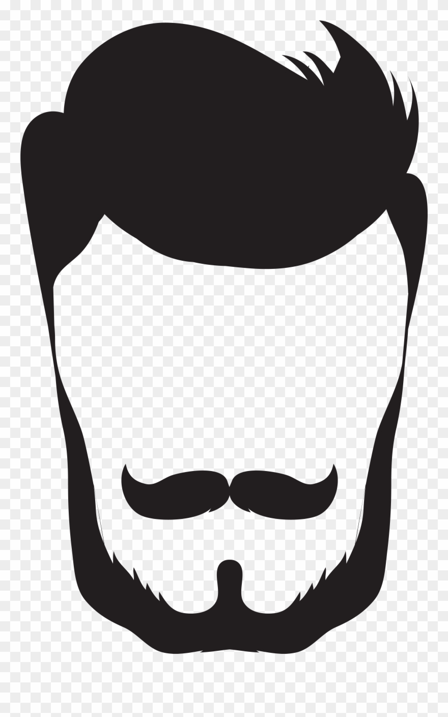Goatee Drawing Simple Clipart Black And White - Beard Clipart Transparent Background - Png Download