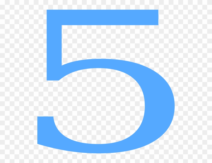 Blue Clipart Number - Clip Art 5 - Png Download