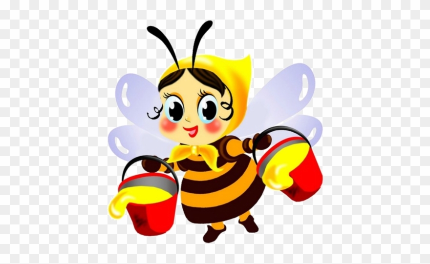 Clip Art Free Download Cartoon Bee Clipart - Пчела На Цветке Рисунок - Png Download
