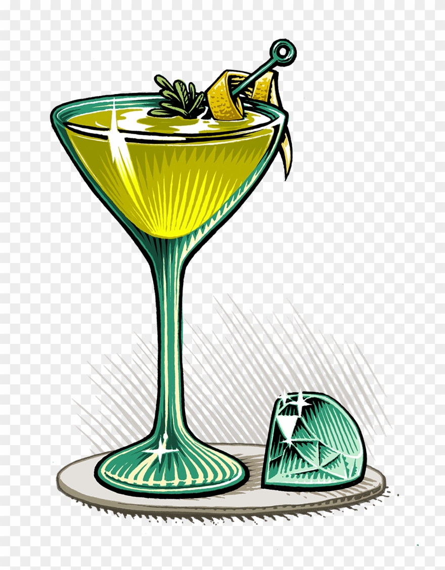 Batched Martini Cocktail Moment - Classic Cocktail Clipart