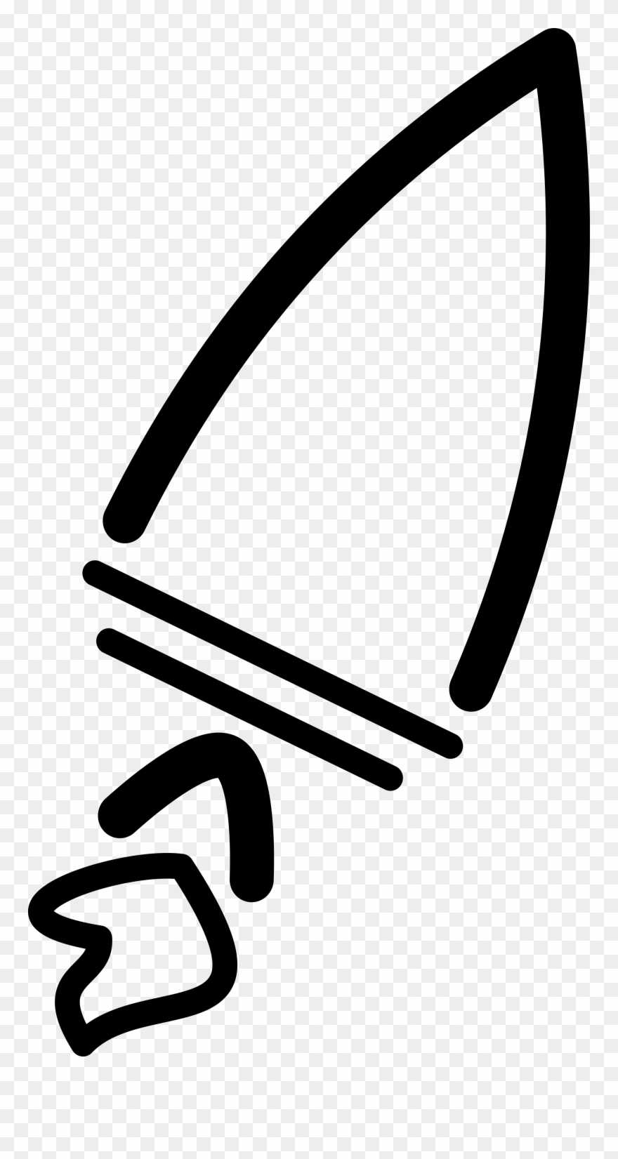 Free Very Simple Line Art Rocket Clipart Clipart And - Rocket Drawing - Png Download