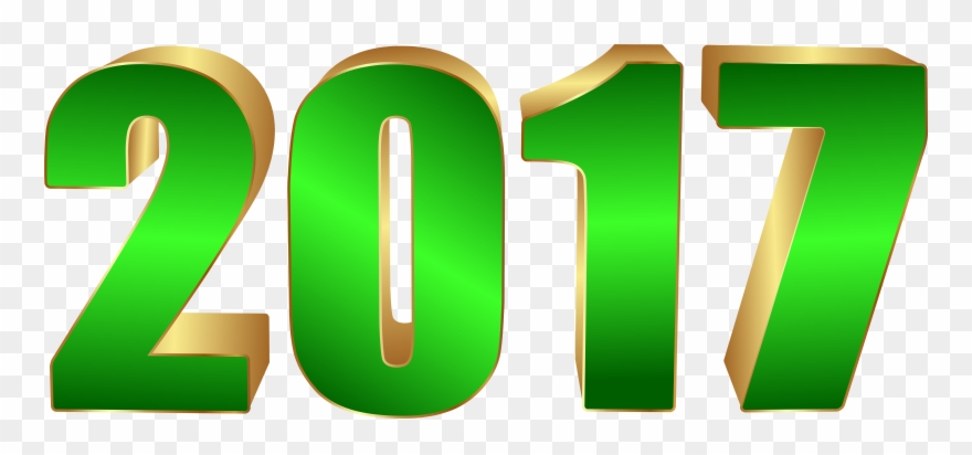 2017 Gold And Green Png Clipart - 2017 Clipart Green Transparent Png