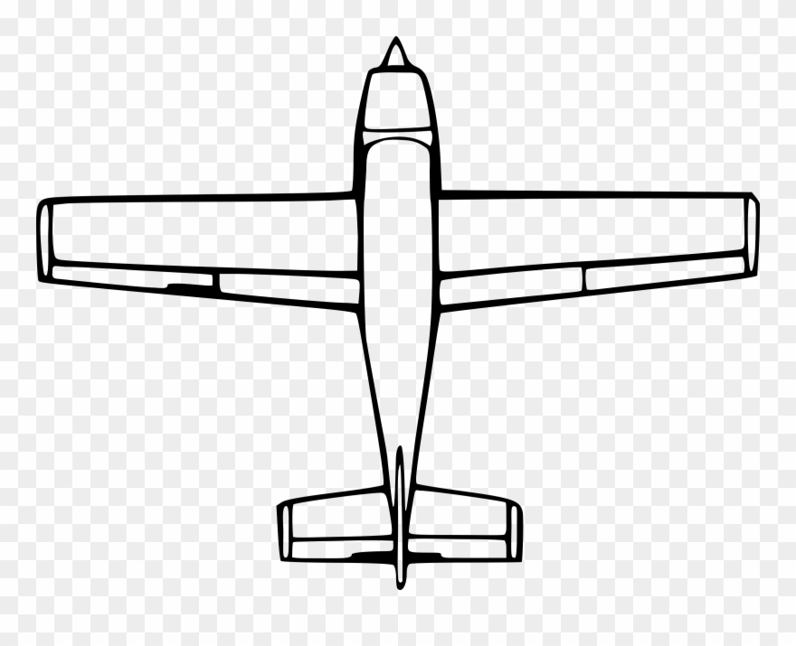 Clipart Cessna Airplane Top Down View - Birds Eye View Of Plane - Png Download