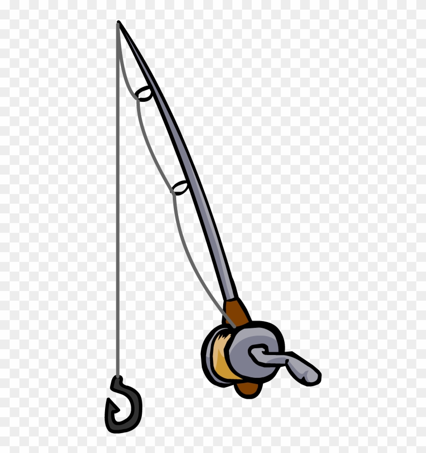 Cartoon Fishing Rod - Fishing Rod Clipart Black And White - Png Download