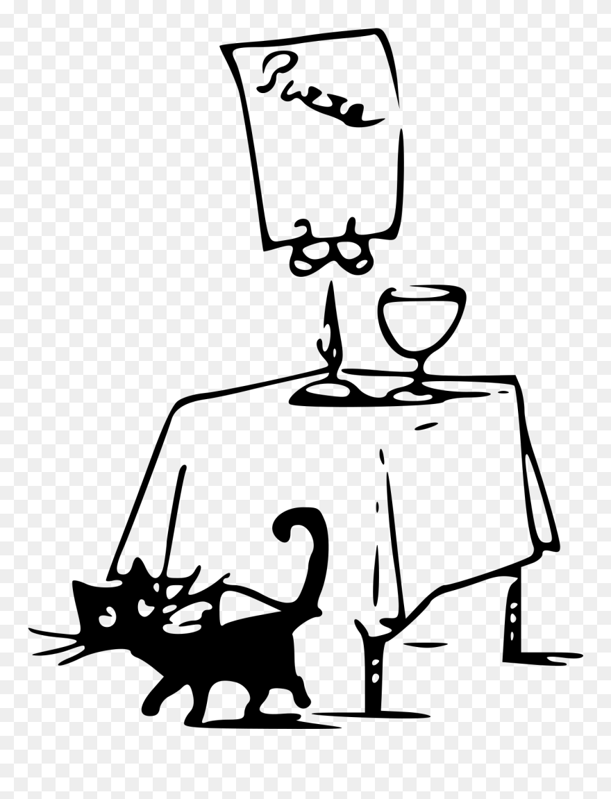 Clip Arts Related To - Cat Behind The Table - Png Download