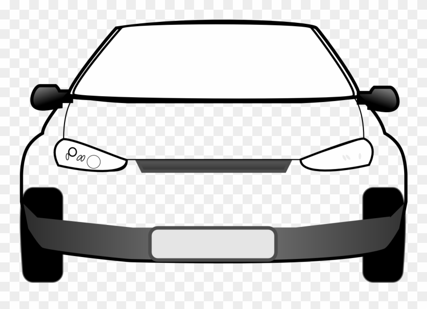 Computer Car Cliparts - Black And White Car Clipart - Png Download
