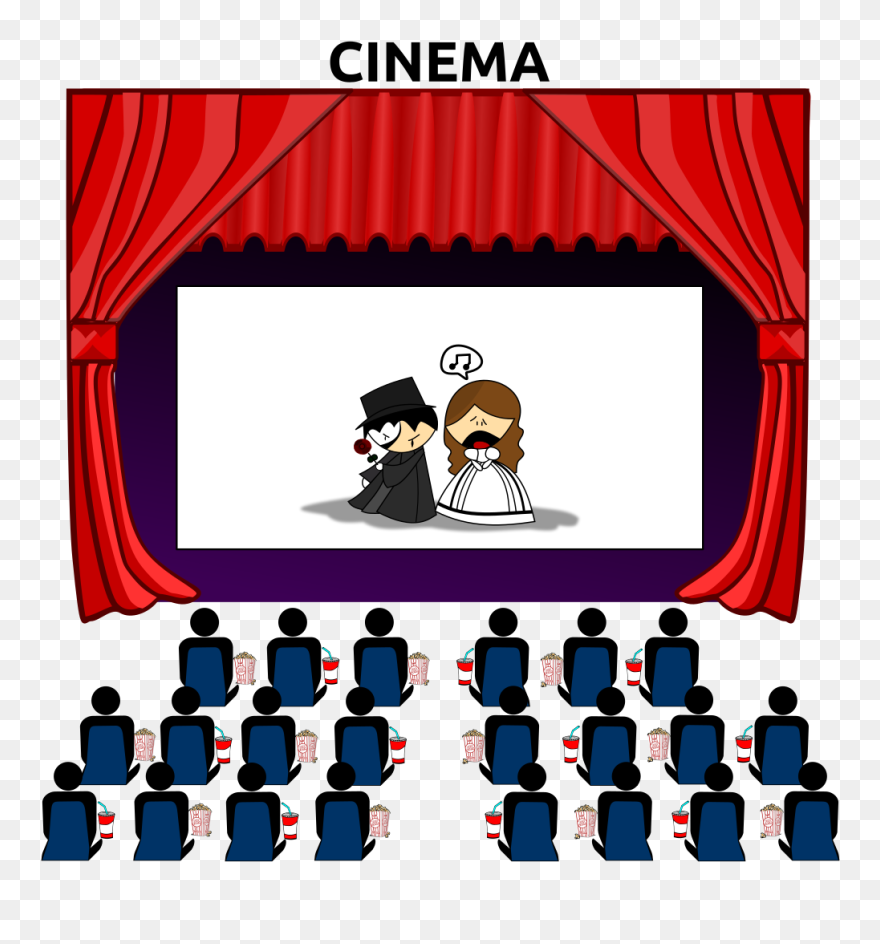 Movie Theatre Clipart - See A Movie Cartoon - Png Download