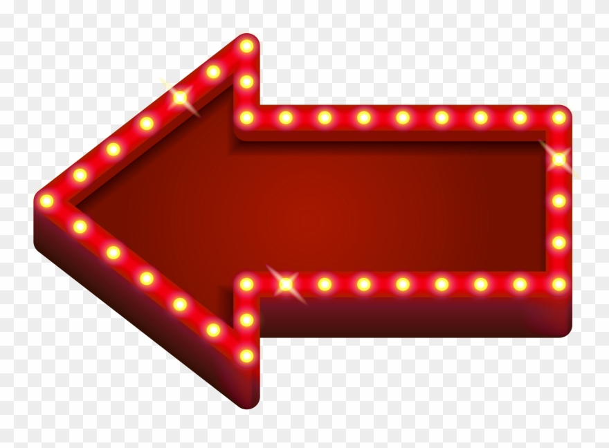 Blank Marquee Png Download - Arrow With Lights Png Clipart