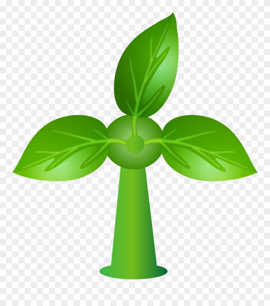 Green Leaves Wind Turbine Png Clip Art Transparent Png