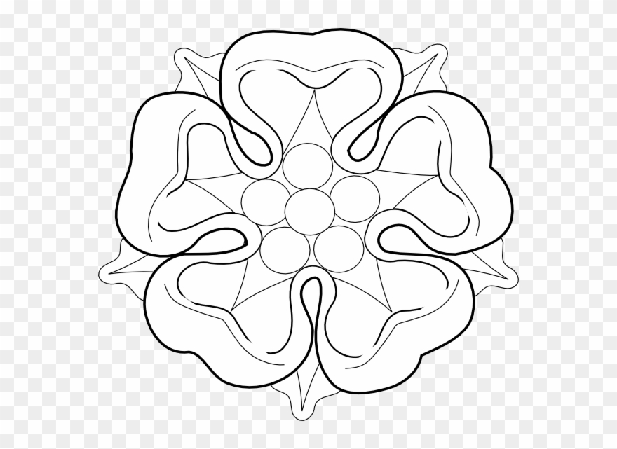 B&w Tudor Rose Clip Art At Clipartimage - Clip Art - Png Download