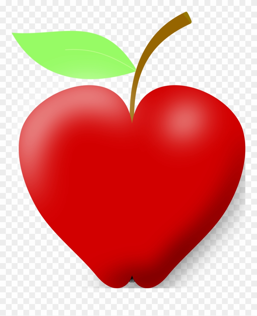 Heart Clipart Apple - Heart Shaped Apple Clipart - Png Download
