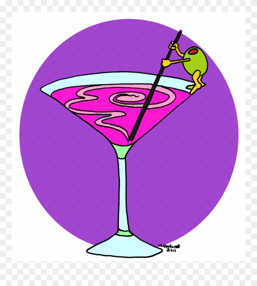 Martini Glass Clipart Martini Pink Lady Cocktail Garnish - Martini Glass - Png Download