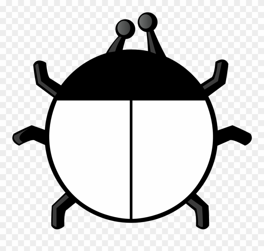Simple Clipart Ladybug - Black And White Ladybird - Png Download