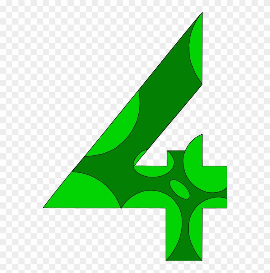 Green Clipart Number 4 - Number 4 Color Green - Png Download
