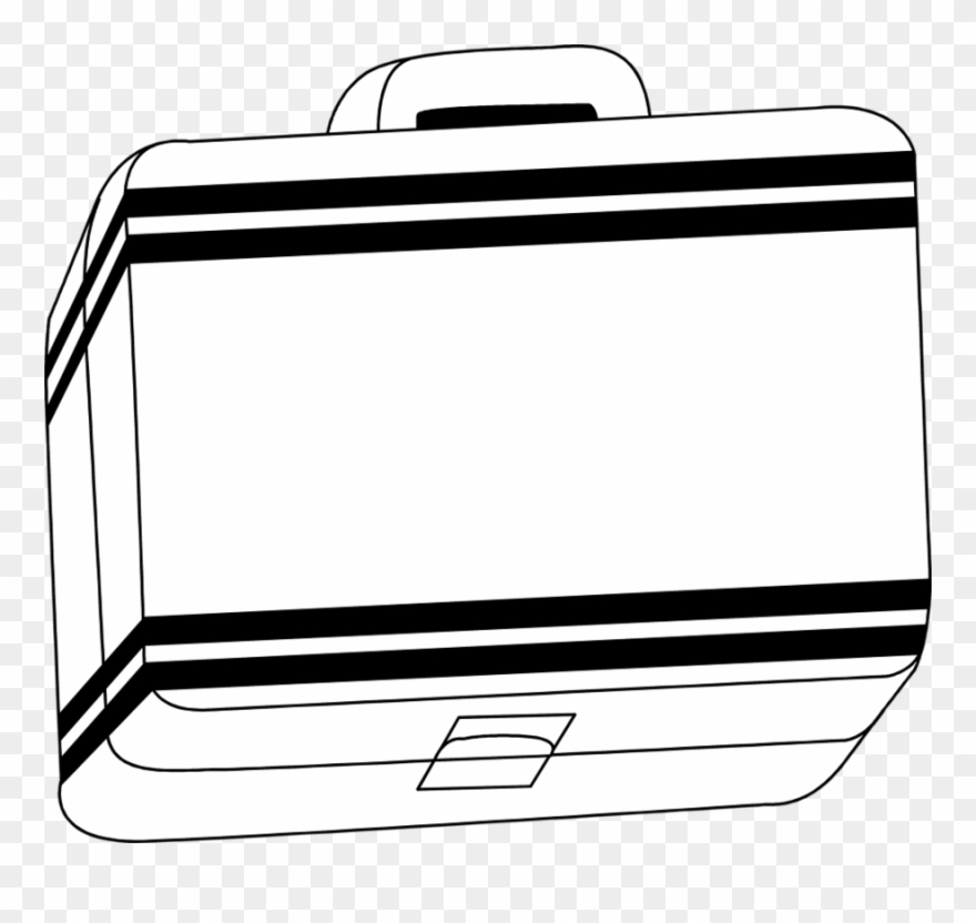 Clip Art Of Lunch Kit Black And White Clipart Lunchbox - Black And White Lunchbox - Png Download
