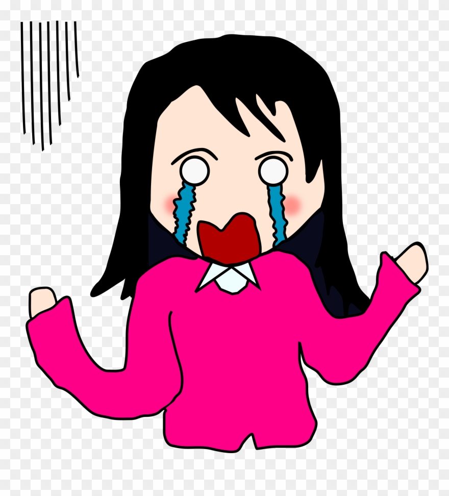 Asian Clipart Sad - Asian Girl Crying Clipart - Png Download