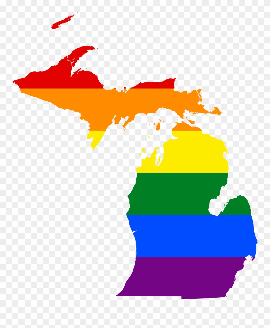 Unequal By Law - Michigan Map With Capital Clipart