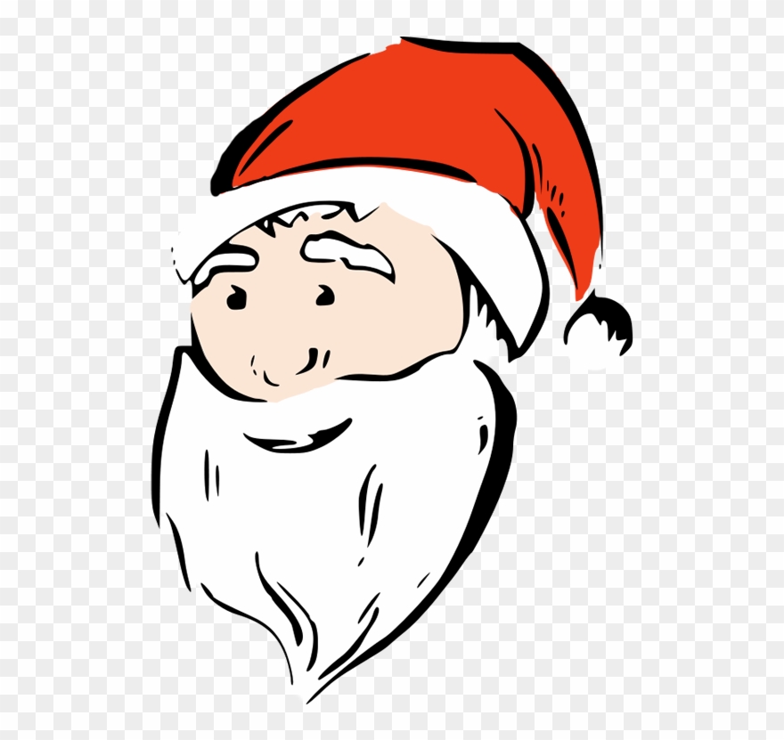 Modern Santa - Santa Face Png Clipart