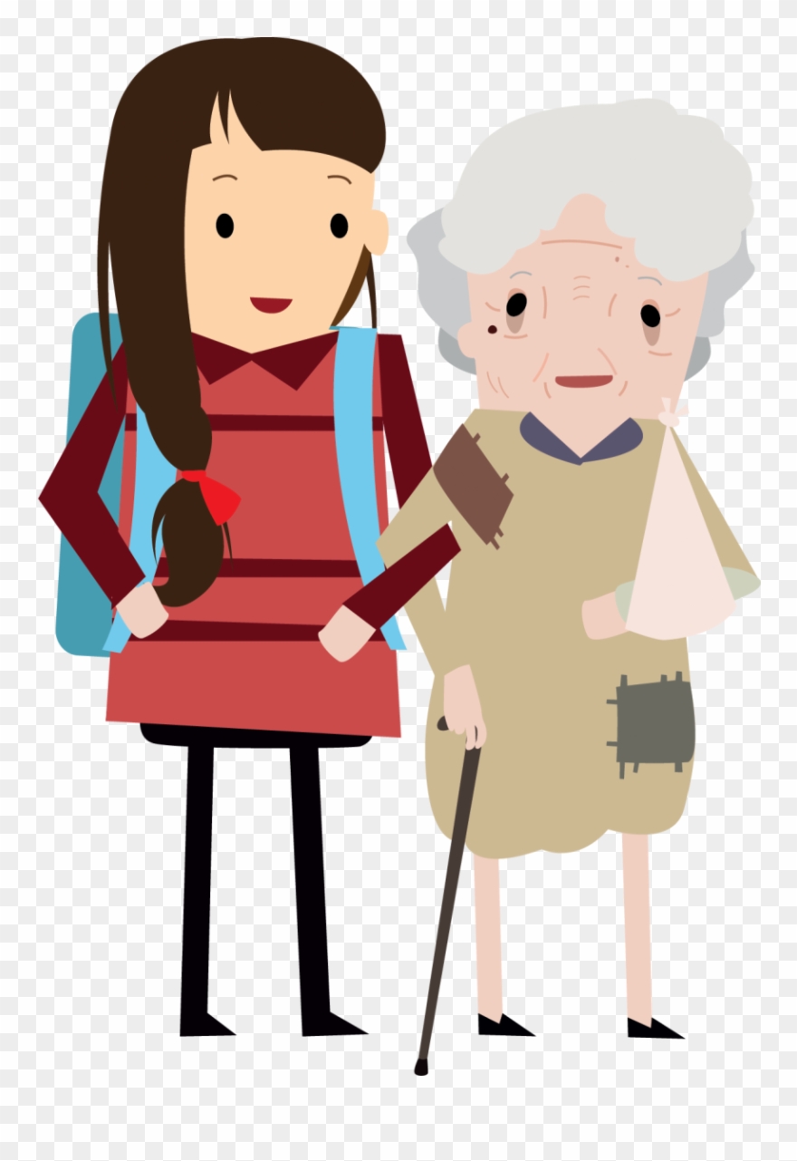 Philipines Clipart International Student - Cartoon Student And Elderly - Png Download