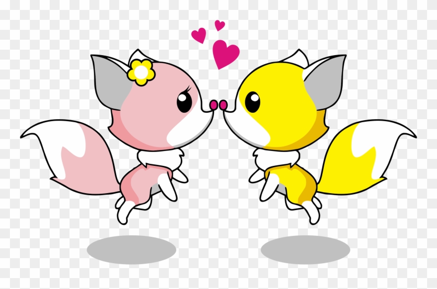 Big Image - Cartoon Foxes Clipart