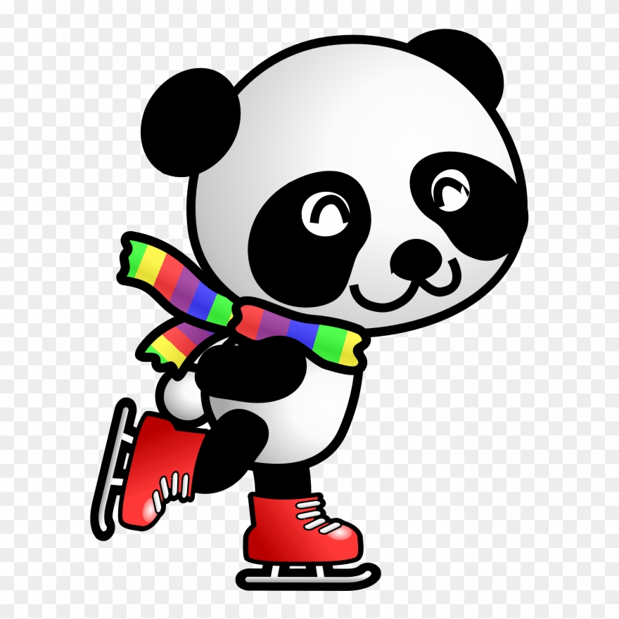 Free To Use Public Domain Panda Clip Art - Skating Panda - Png Download