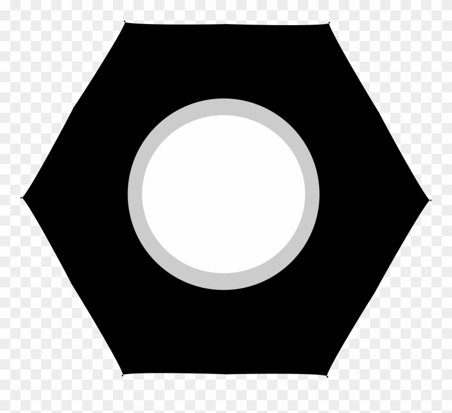 White Hex Nut Clipart - Circle - Png Download