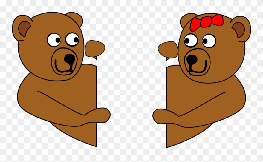 Romantic Dinner Free V Day Teddy Bears Looking Around - Looking Around Corner Cartoon Clipart