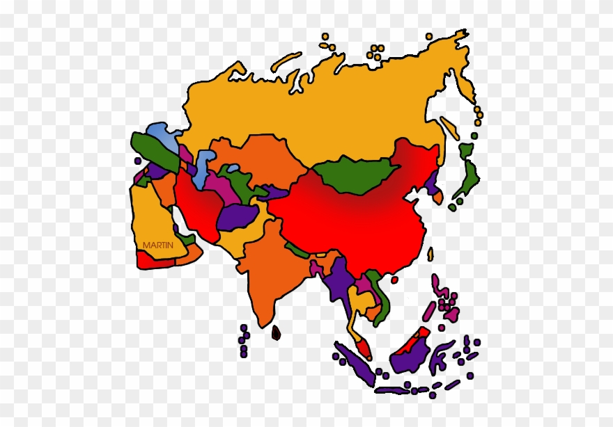 Asia Clip Art By Phillip Martin, Asia Map - Mongolian Himalayas - Png Download