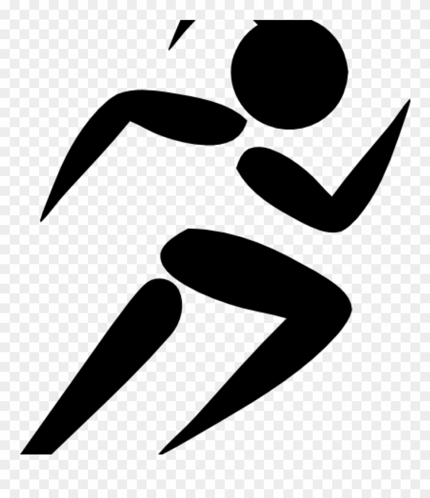 Running Clipart Female Track Runner Clip Art Girl Running - Stick Man Running Logo - Png Download