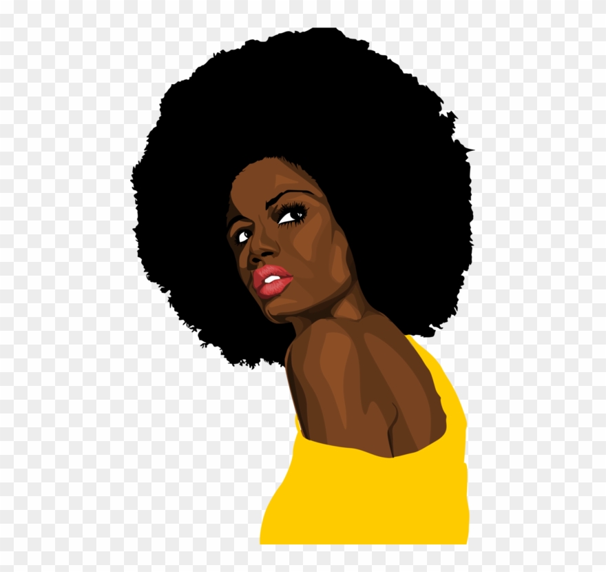 African Americans Black Woman Female Art - Black Woman Afro Clipart - Png Download