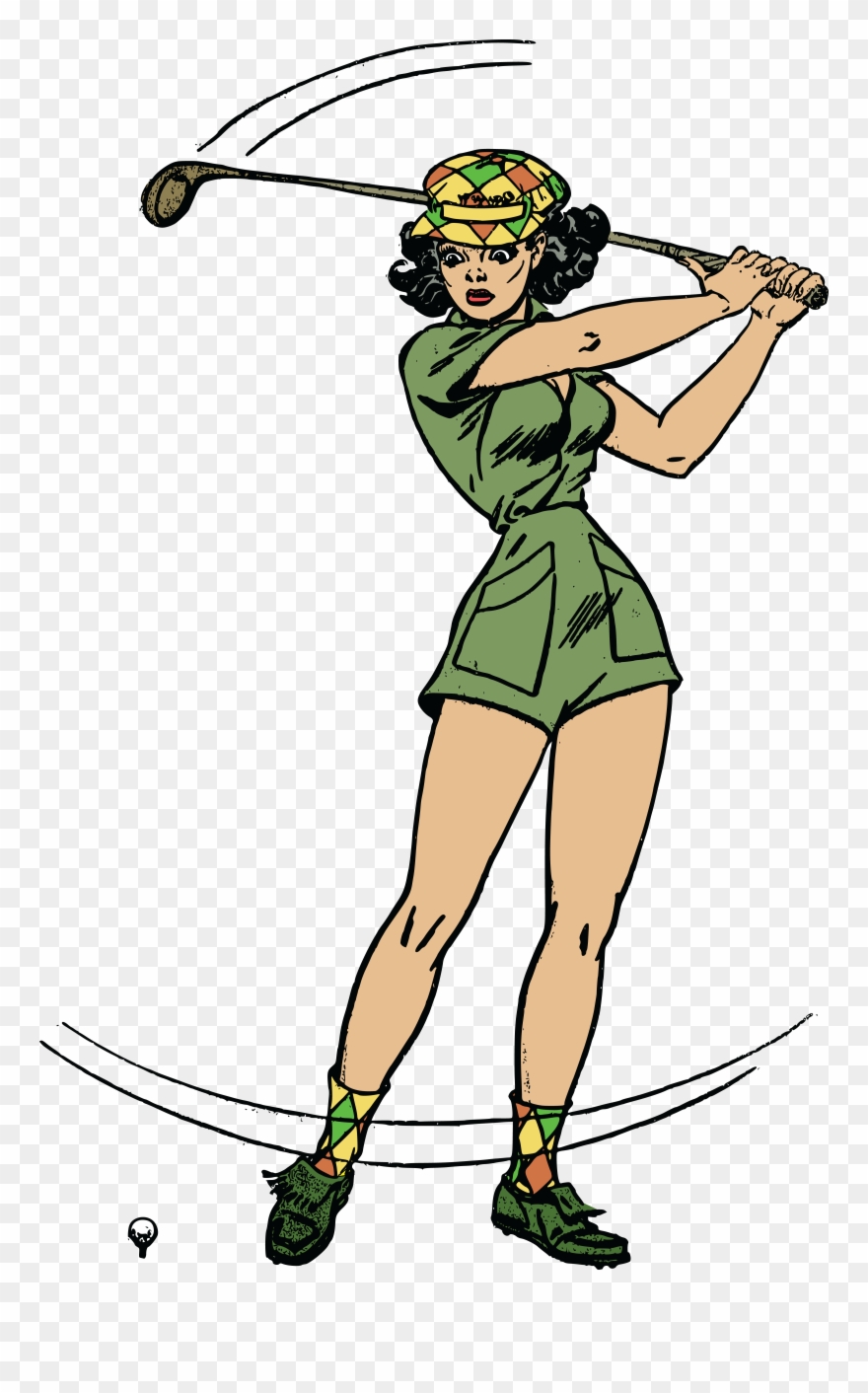 Free Clipart Woman Golfing - Golf Png Files With Transparent Background