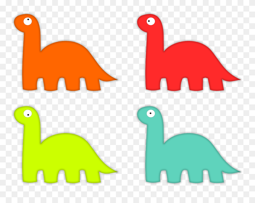 Dinosaur Clip Art Download - Simple Baby Dinosaur Clipart Black And White - Png Download