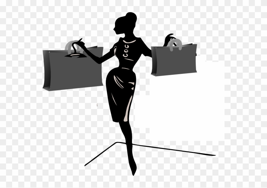 Vector Women Shopping - Modeling Clipart - Png Download