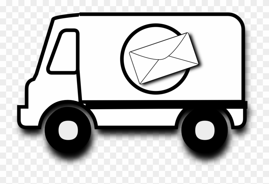 Car Clipart Mailman - Mail Van Colouring Pages - Png ...