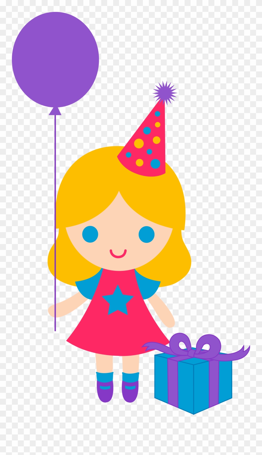 Little Birthday Girl Clip Art Free Clip Art - Happy Birthday Girl Clipart - Png Download