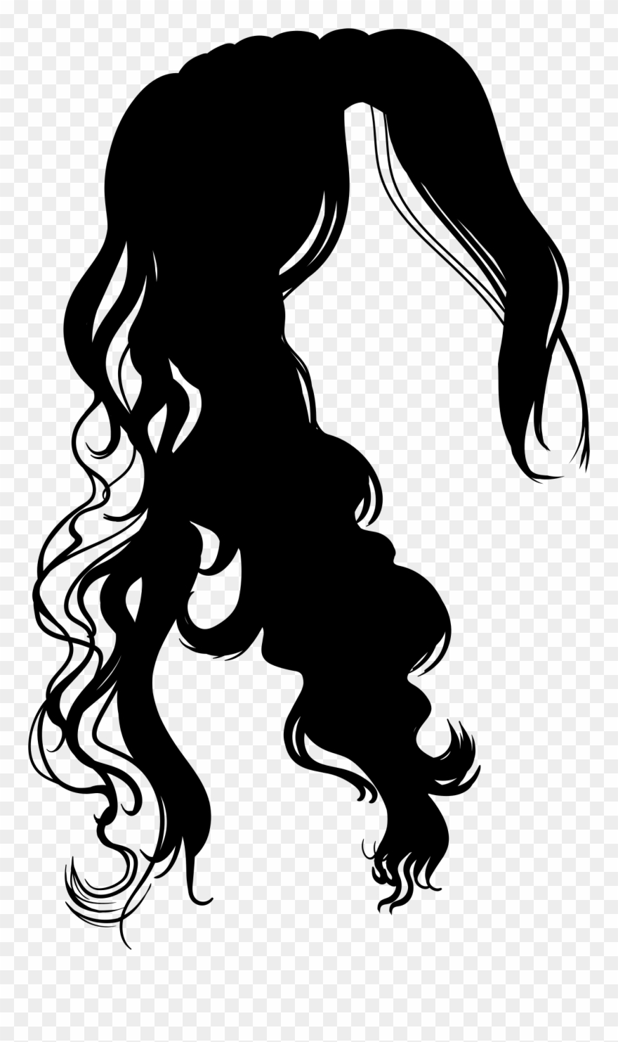 Afro-textured Hair Silhouette Hairstyle Black Hair - Woman Hair Vector Png Clipart