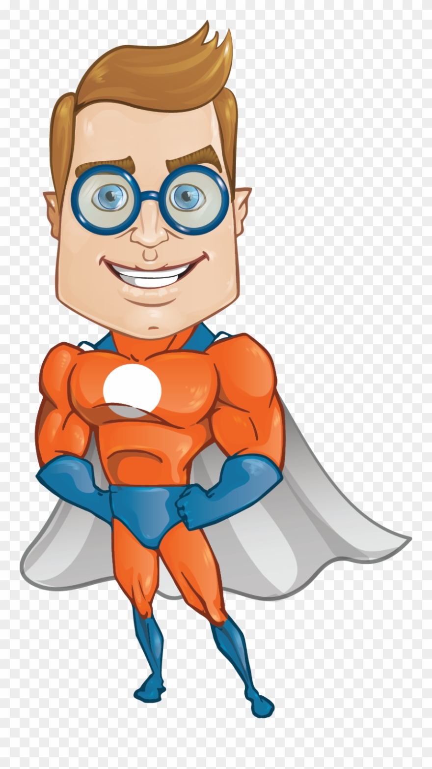 Superhero - Superhero With Glasses Cartoon Clipart