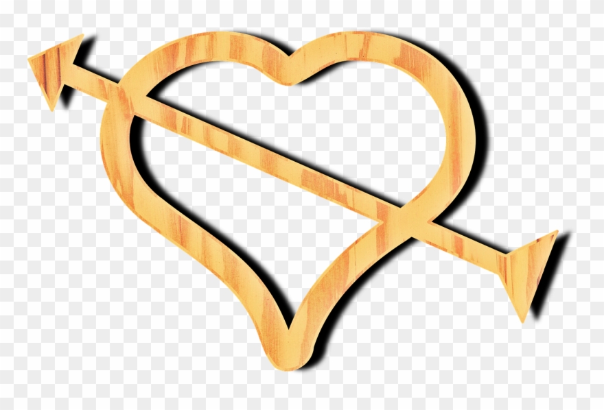 Heart Wood Texture Arrow - Romance Clipart