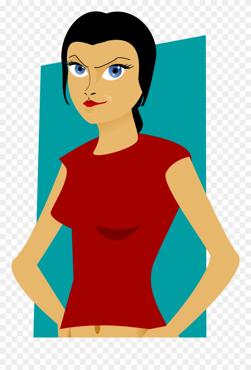 Girl With Top - Angry Girl Clipart Png Transparent Png