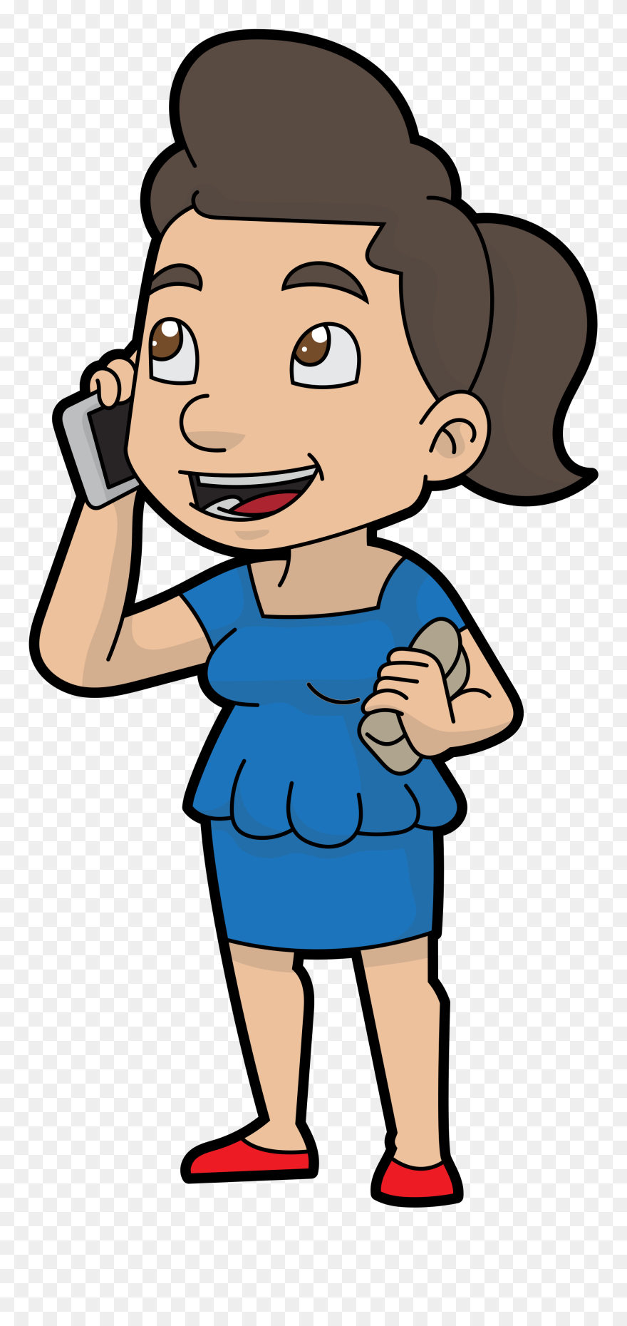 Open - Chatting On Phone Cartoon Clipart