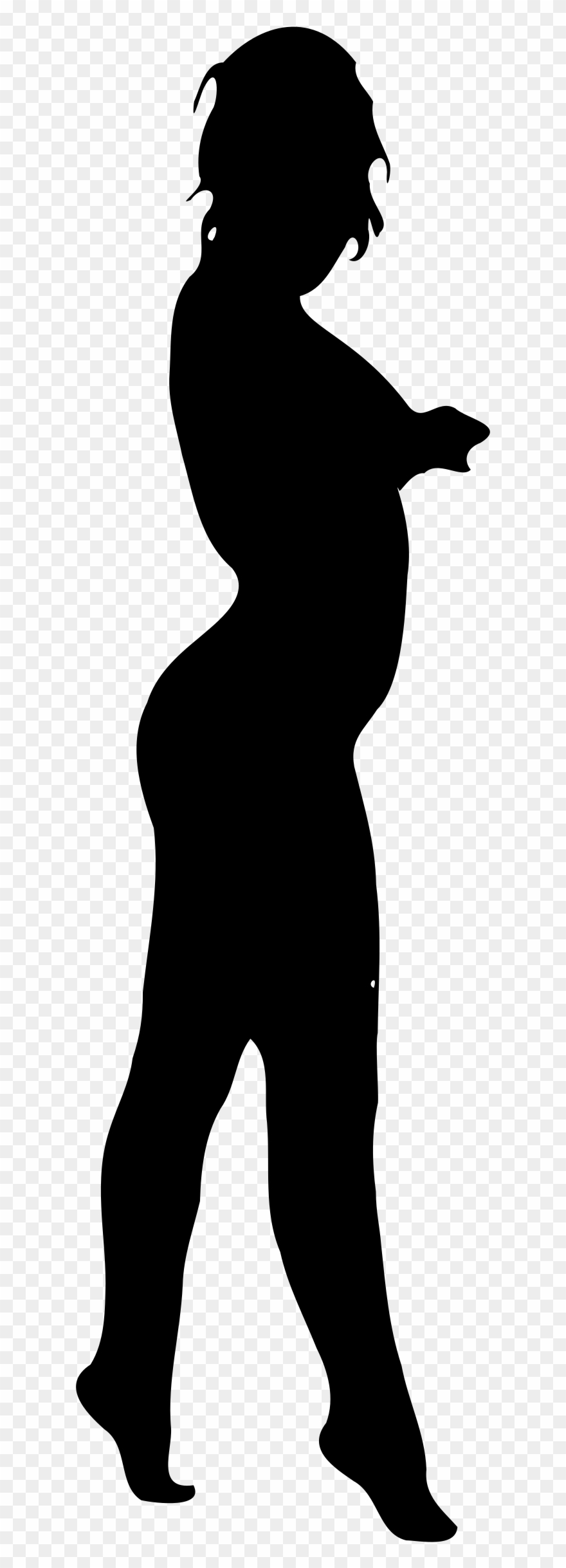 Black Woman Silhouette Clip Art - Girl Body Shape Silhouette - Png Download