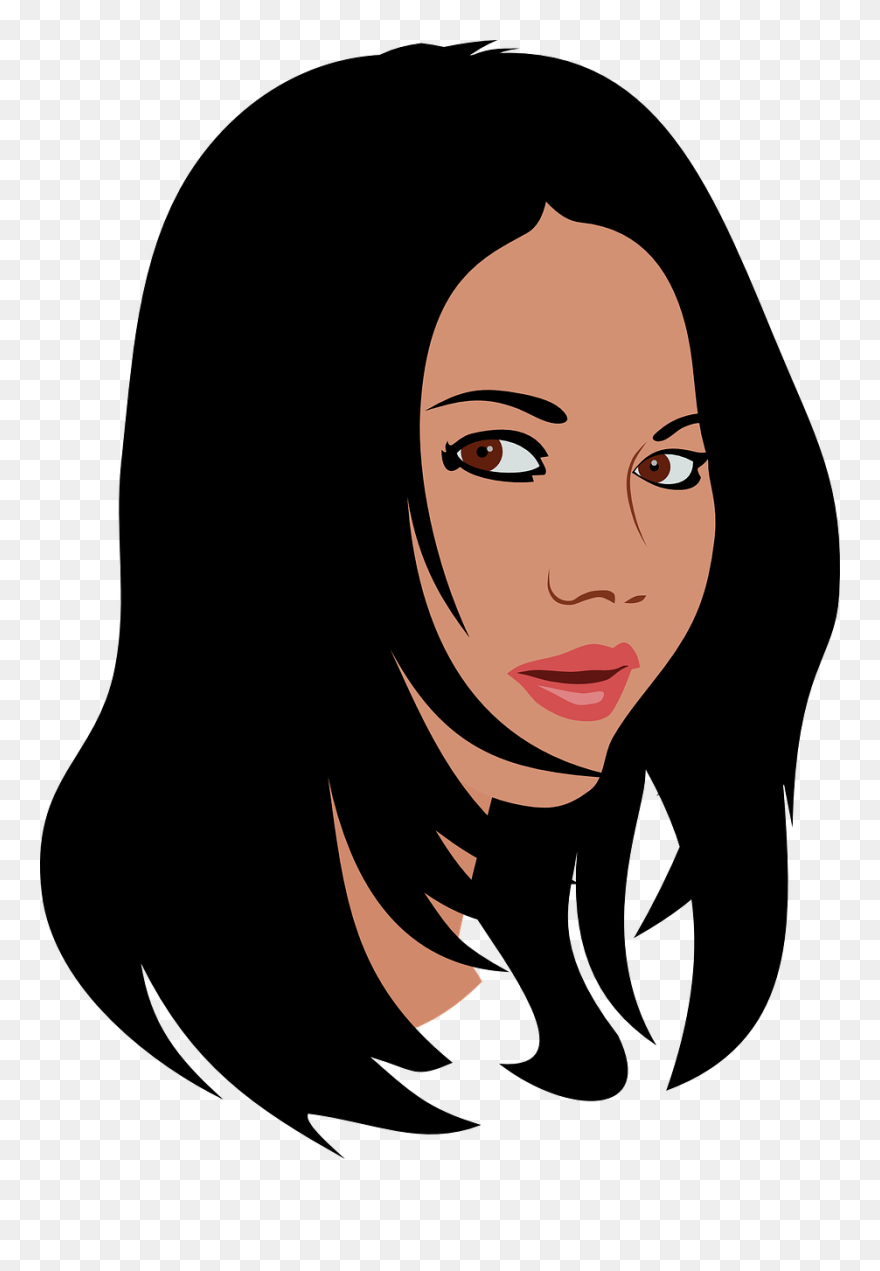 Free Vector Graphic - Long Black Hair Cartoon Clipart