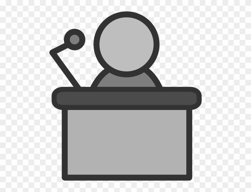 Podium Black Women Clipart - Clipart Speaker At Podium - Png Download